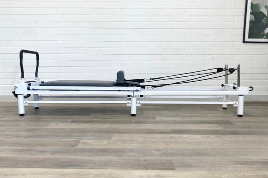 Home-Folding Pilates Reformer with sitting box & jumpboard- White
