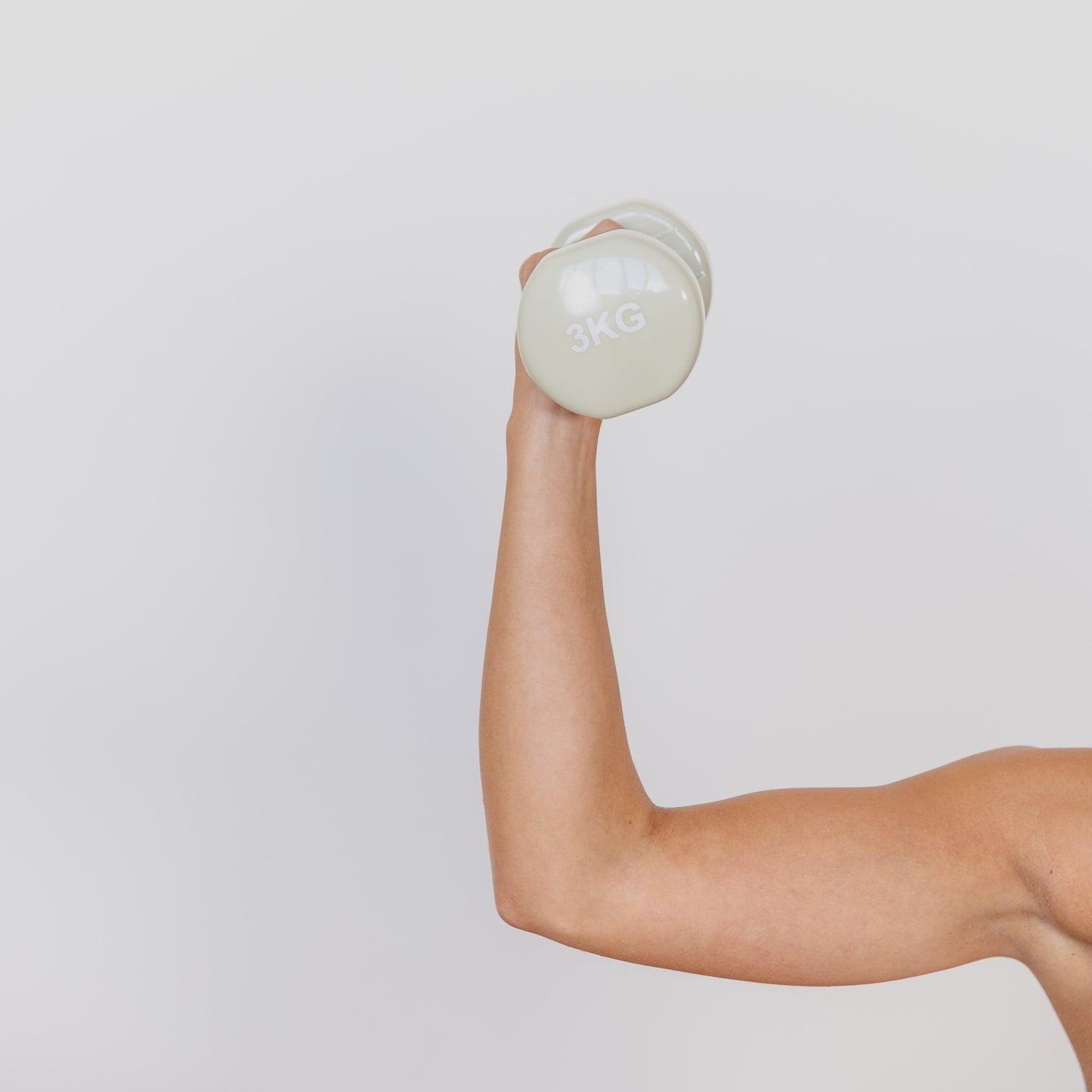 3kg Hand Held Weights Creamy/Sage - One Pair